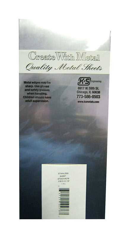 K&S 10 in. L X 4 in. W Stainless Steel Sheet Metal
