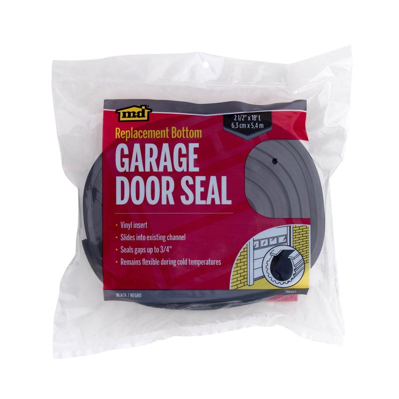M-D BUILDING PRODUCTS Black Vinyl Replacement Bottom For Garage Doors 216 in. L X 1 in.