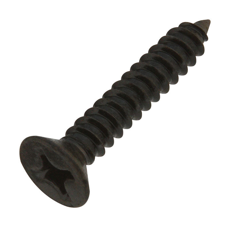 National Hardware No. 12 X 1-1/4 in. L Phillips Black Coarse Wood Screws 18 pk