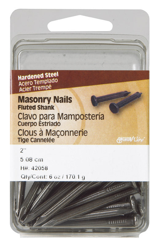HILLMAN 2 in. Masonry Steel Nail Flat Head