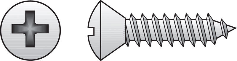 HILLMAN No. 8 Ga. X 1-1/4 in. L Phillips Oval Head Sheet Metal Screws 100 pk