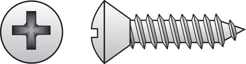 HILLMAN No. 10 Ga. X 1 in. L Phillips Oval Head Sheet Metal Screws 100 pk