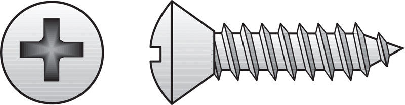 HILLMAN No. 10 Ga. X 1-1/4 in. L Phillips Oval Head Sheet Metal Screws 100 pk