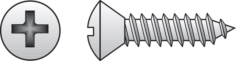 HILLMAN No. 12 Ga. X 2 in. L Phillips Oval Head Sheet Metal Screws 100 pk