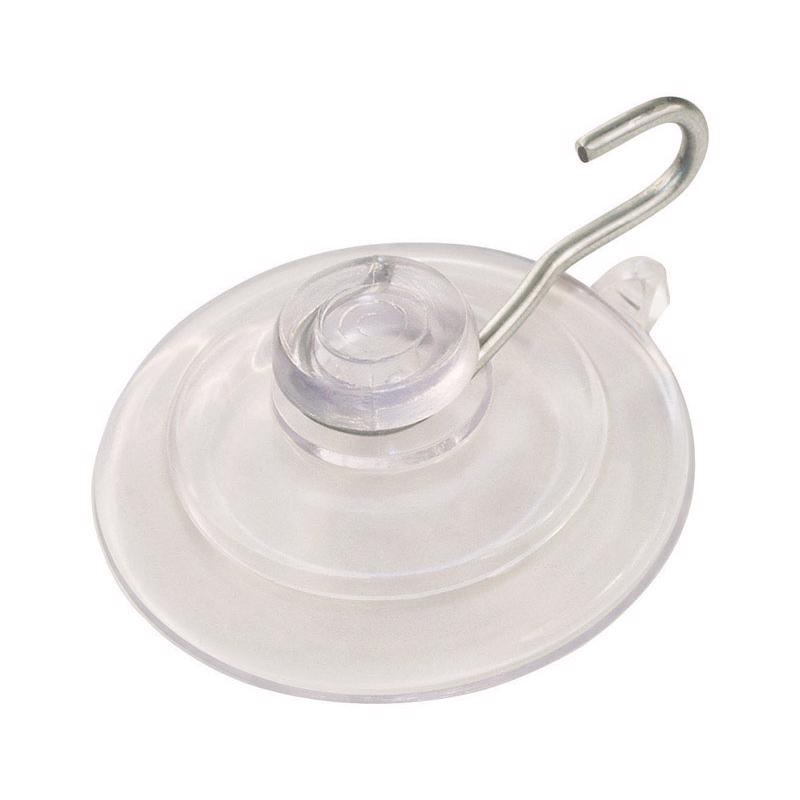 HILLMAN Medium Nickel Plated Clear Metal/Plastic 2 in. L Cup Hook 3 lb 1 pk