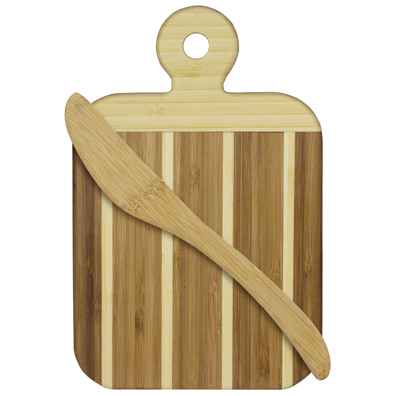 Totally Bamboo 9 in. L X 6 in. W X 0.5 in. Bamboo Striped Cutting Board Set