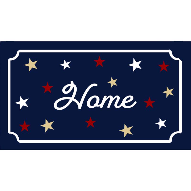 Rockport Premium Americana 18 in. W X 28 in. L Multi-Color Home with Stars Coir Door Mat