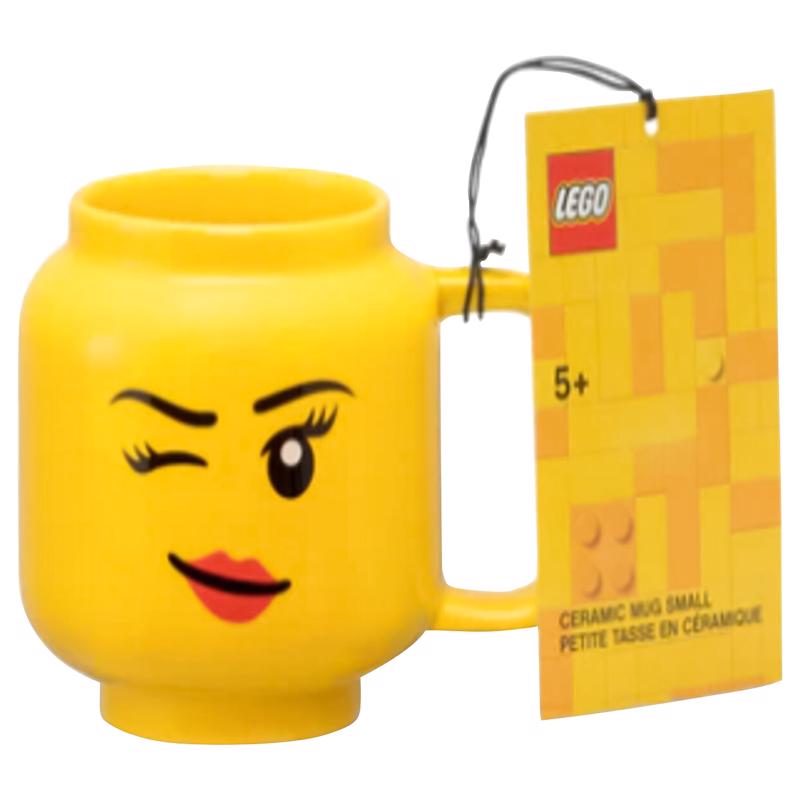 LEGO 7.6 oz Yellow BPA Free Winking Girl Mug