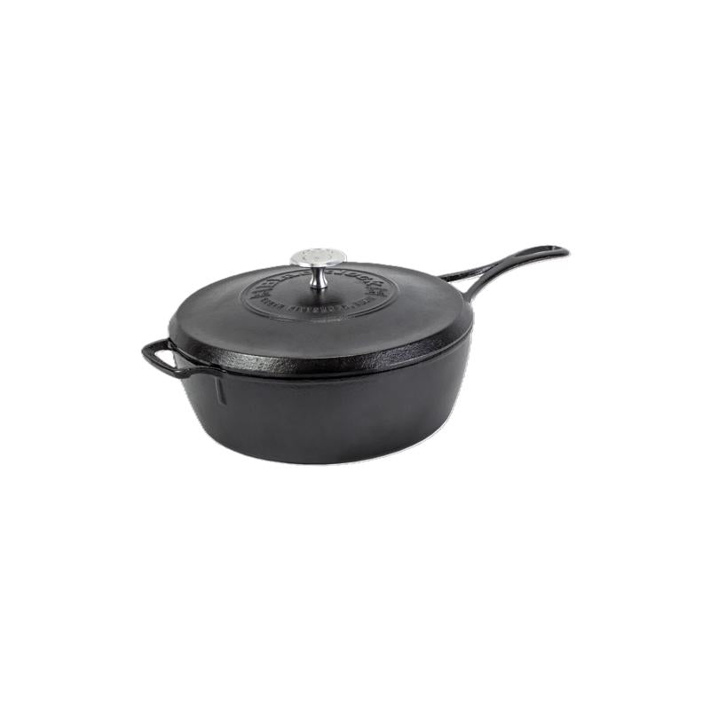 Lodge Blacklock Cast Iron Skillet w/Lid 4 qt Black