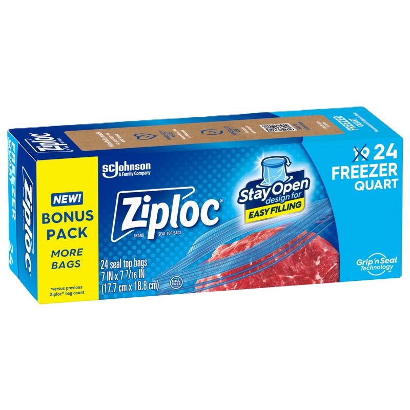 Ziploc Grip 'n Seal Technology 24 qt Clear Freezer Bag 1 pk