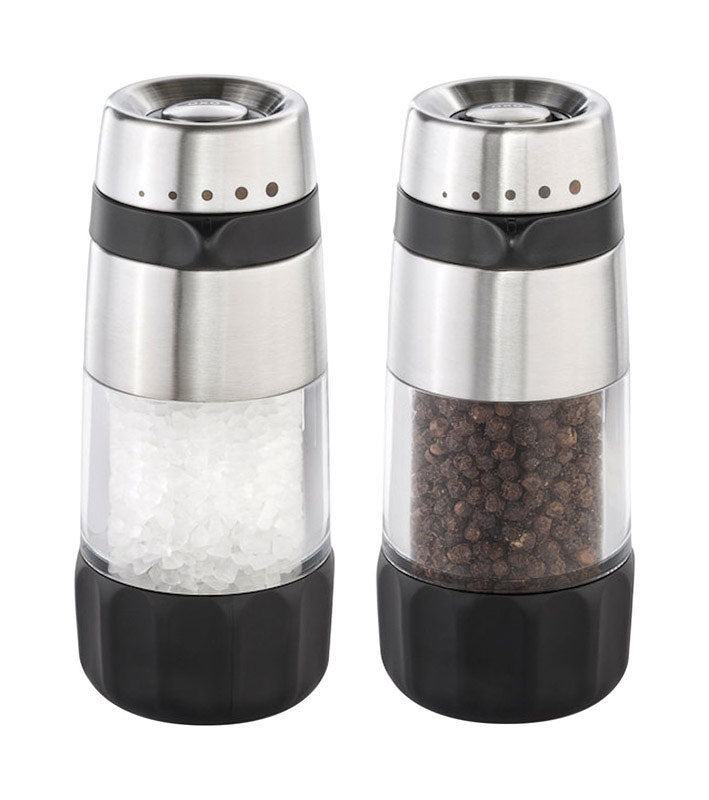 OXO Good Grips Silver/Clear Ceramic Salt and Pepper Grinder Set