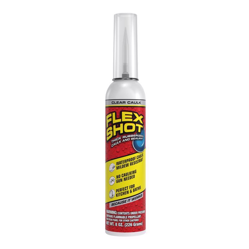 Flex Seal Family of Products Flex Shot Clear Rubber All Purpose Waterproof Sealant 8 oz