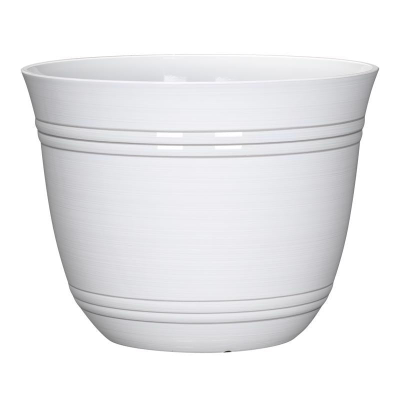 L&G 11 in. H X 14.5 in. W X 14.5 in. D X 14.5 in. D Polyresin Galileo Planter White