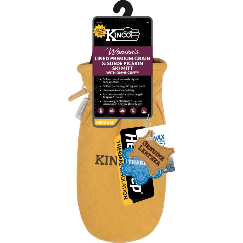 Kinco M Premium Pigskin Cold Weather Black/Gold Mittens