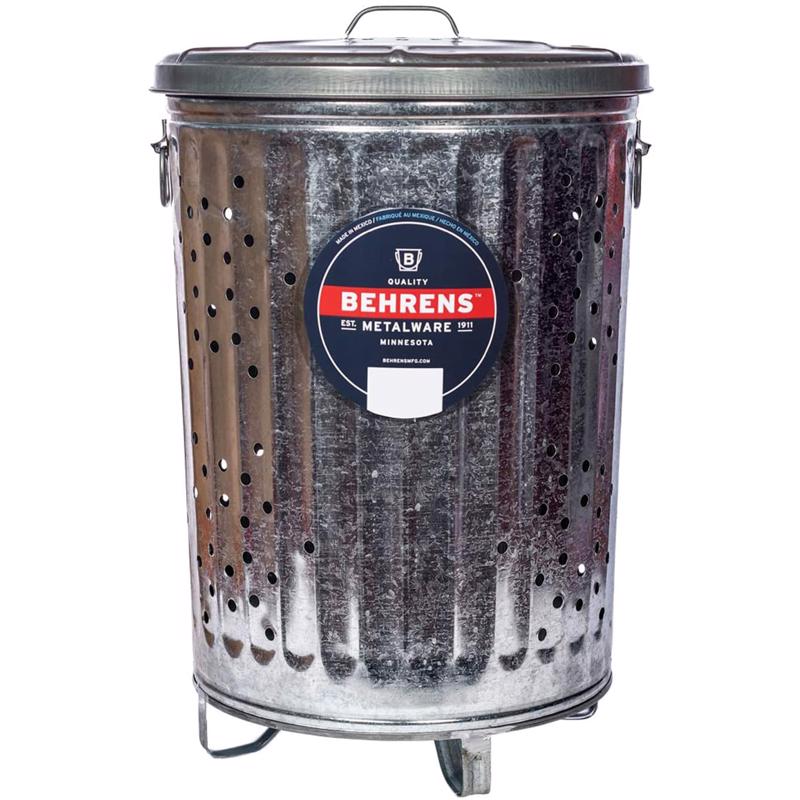 Behrens 20 gal. Galvanized Steel Composter/Rubbish Burner Animal Proof/Animal Resistan Lid