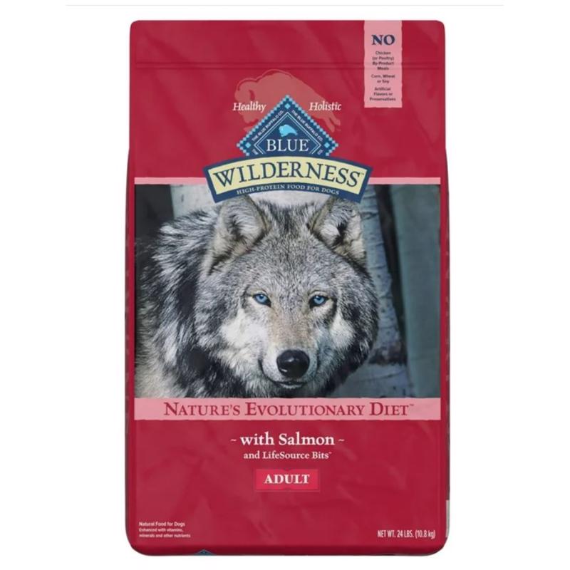 Blue Buffalo Blue Wilderness Adult Salmon Dry Dog Food Grain Free 24 lb