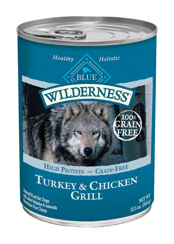 Blue Buffalo Wilderness All Ages Turkey and Chicken Dog Food Grain Free 12.5 oz