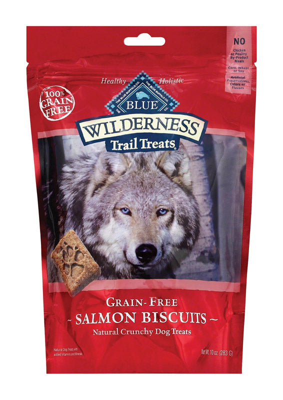 Blue Buffalo Blue Wilderness Salmon Biscuits Grain Free Treats For Dog 10 oz 1 pk
