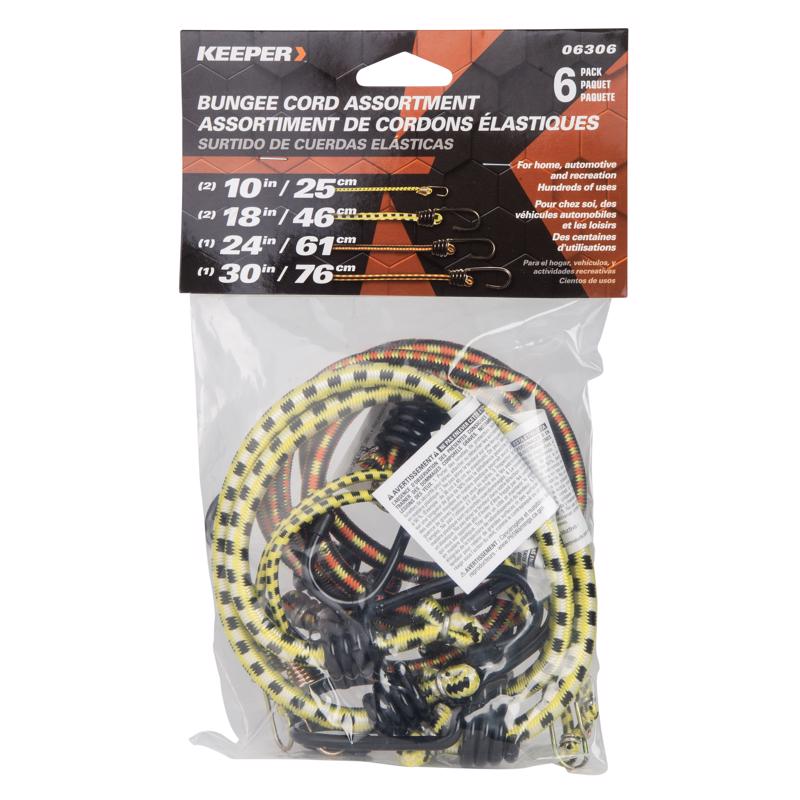 Keeper Assorted Bungee Cord Set 18 in. L X 0.315 in. 6 pk