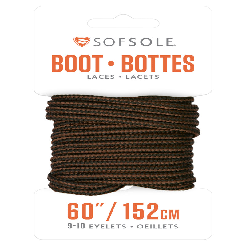 Sof Sole 60 in. Balck-Brown Boot Laces