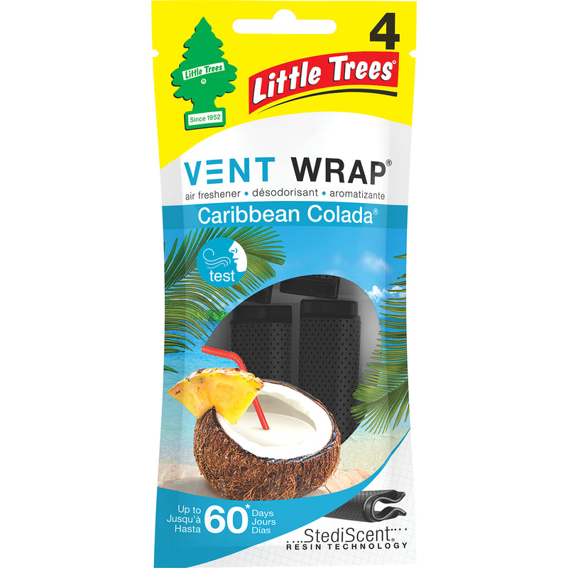 Little Trees Vent Wrap Caribbean Colada Scent Car Air Freshener Solid