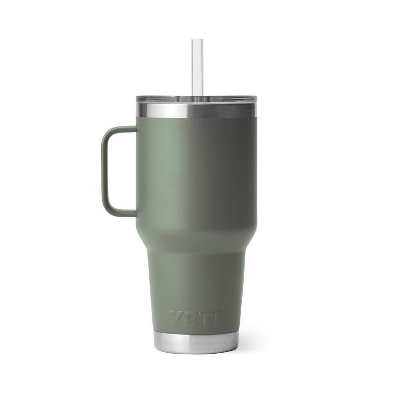 YETI Rambler 35 oz Camp Green BPA Free Straw Mug