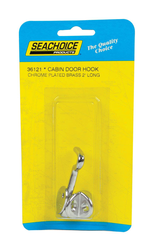 Seachoice Chrome-Plated Brass 2 in. L Cabin Door Hook 1 pk