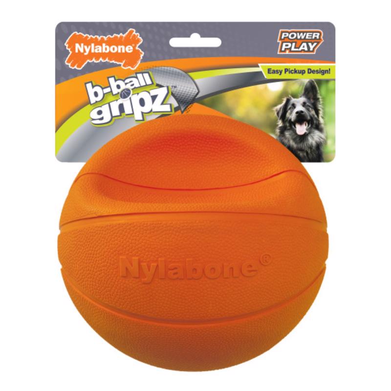 Nylabone Power Play Orange Rubber Basketball Ball Dog Toy Large 1 pk
