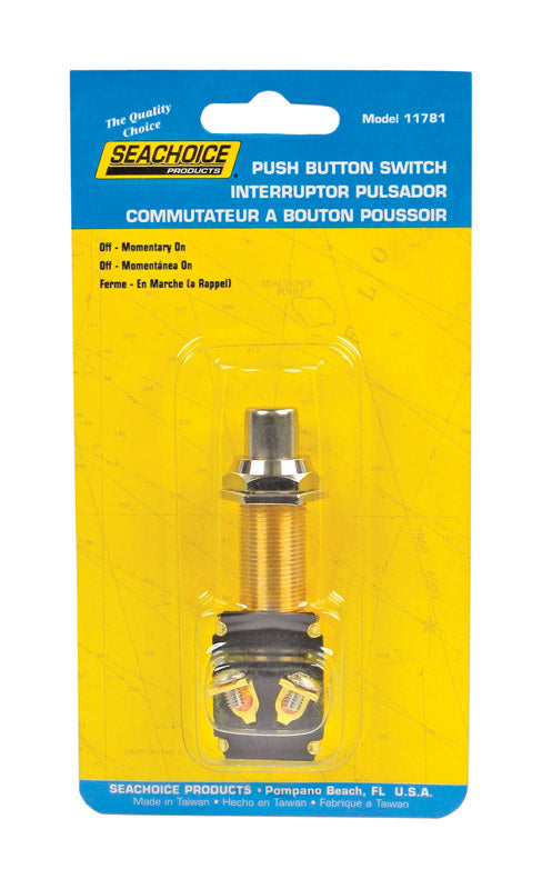 Seachoice Push Button Starter/Horn Switch Brass