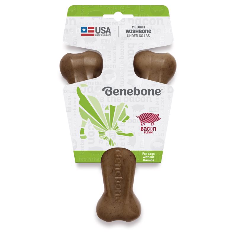 Benebone Brown Nylon Wishbone Chew Dog Toy 1 pk