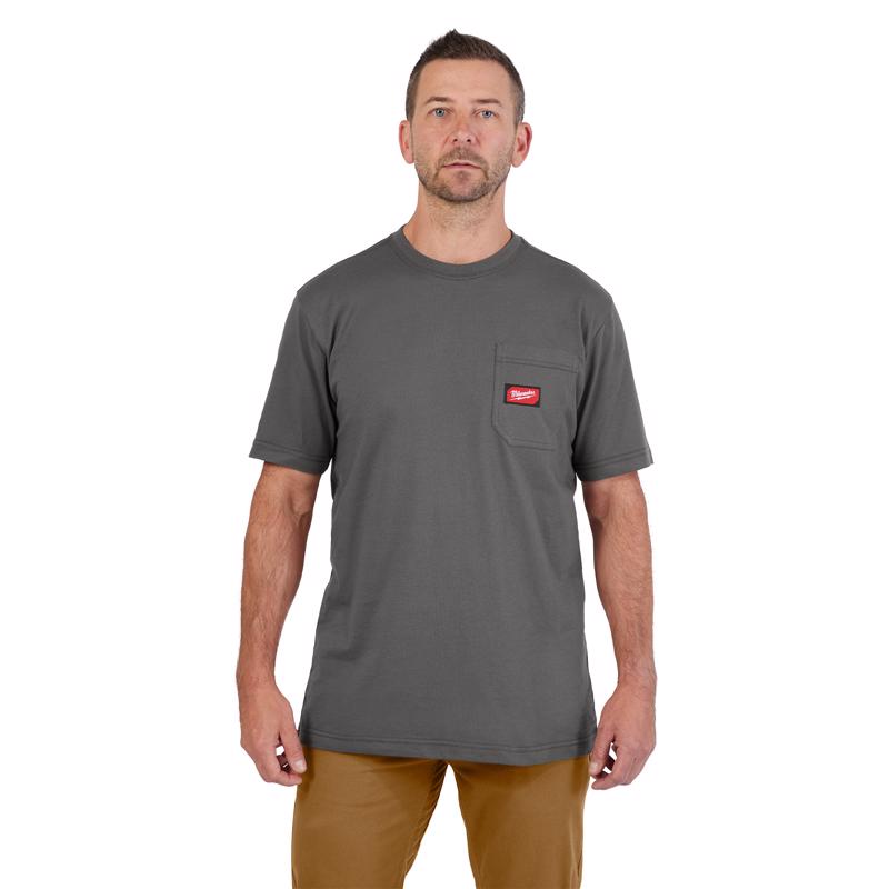 Milwaukee Gridiron S Short Sleeve Men's Round Neck Gray Tee Shirt