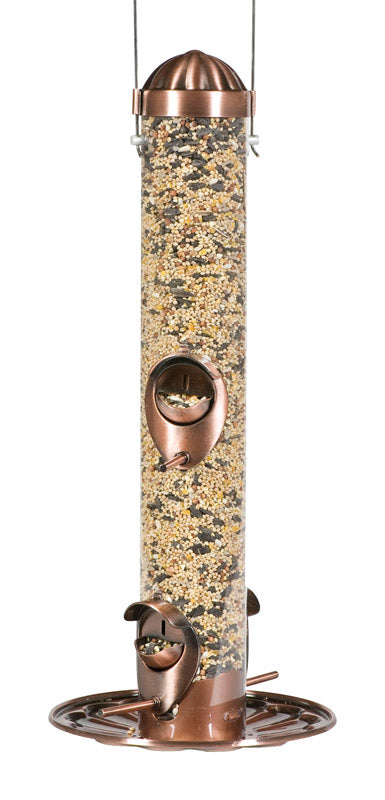 Perky-Pet Wild Bird and Finch 1.8 lb Copper 2-in-1 Bird Feeder 4 ports