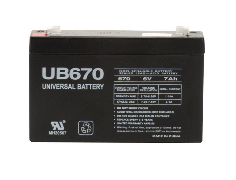 Universal Power Group UB670 7 Ah 6 V Lead Acid Battery