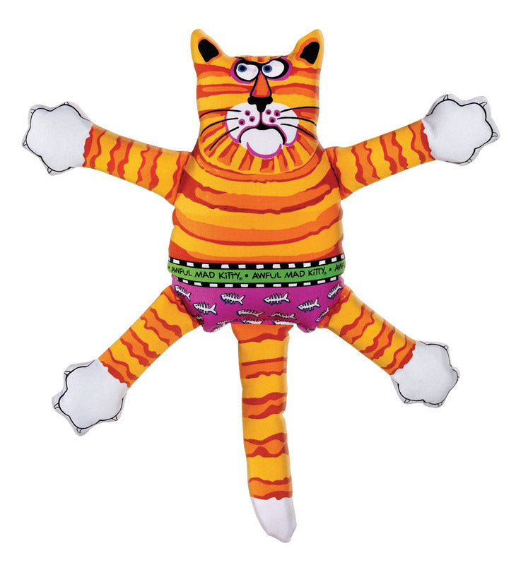 Fat Cat Multicolored Nylon Terrible Nasty Scaries Squeak Dog Toy Mini 1 pk