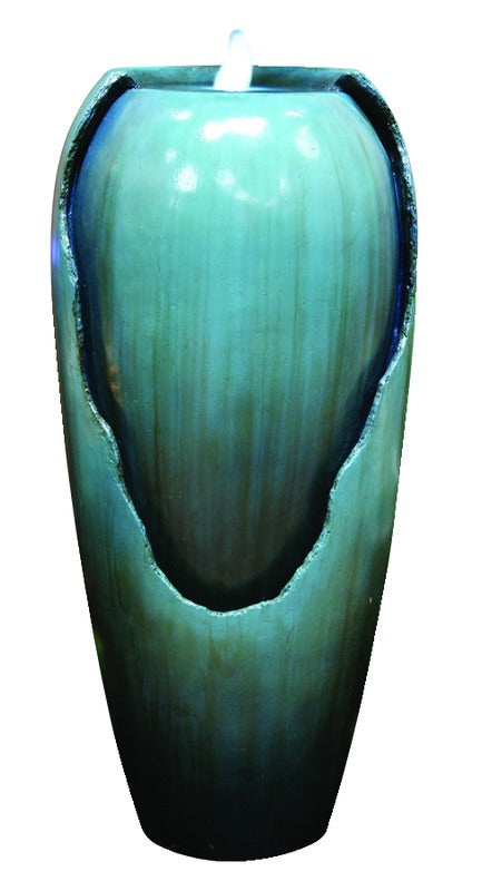Alpine Cement/Fiberglass Blue 32 in. H Jar Fountain