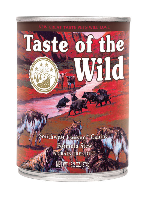 Taste of the Wild Southwest Canyon Adult Wild Boar Chunks in Gravy Dog Food Grain Free 13.2 oz