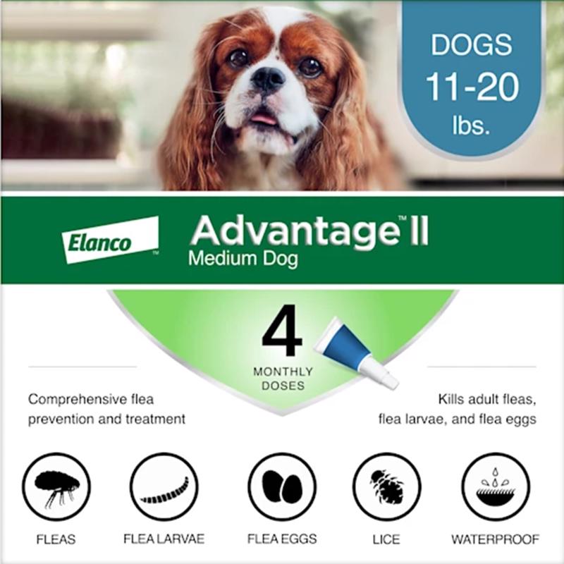 Elanco Advantage II Liquid Dog Flea Drops Imidacloprid/Pyriproxyfen 0.14 oz