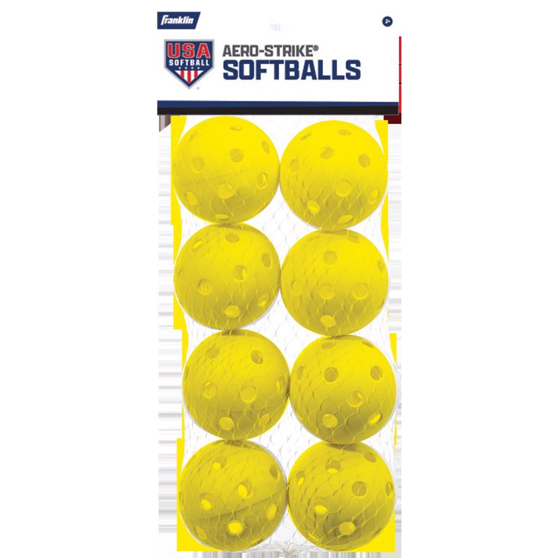 Franklin Yellow Plastic Softballs 8 pk