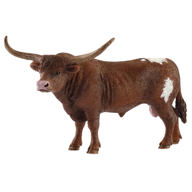 Schleich Farm World Texas Longhorn Bull Toy Brown/White