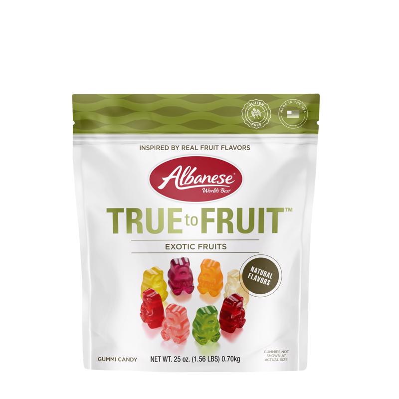 Albanese True to Fruit-Exotic Fruits Assorted Gummi Bears 25 oz