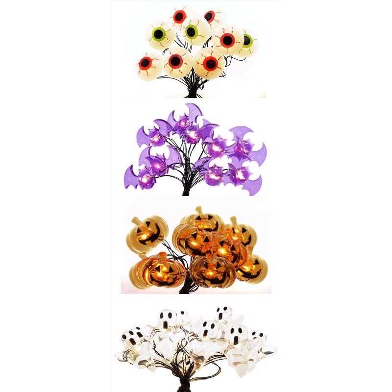 Celebrations Warm White LED Prelit Eyeballs/Bats/Pumpkins/Flying Ghosts Lights