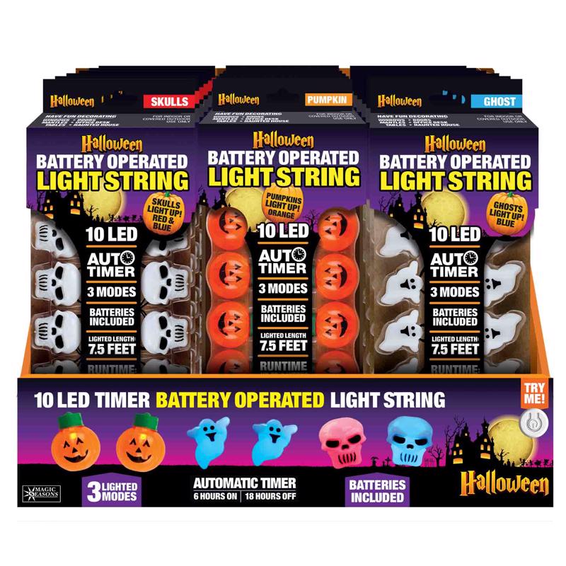 Magic Seasons Assorted 0 in. LED Spooky Light String Halloween Decor