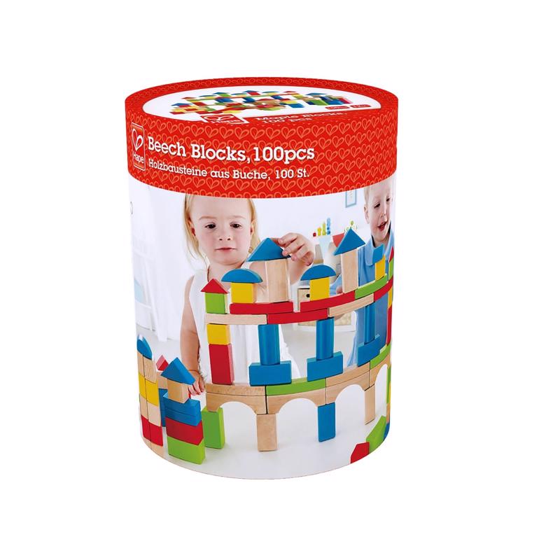 Hape Beech Blocks Build Up and Away Blocks Multicolored 100 pc