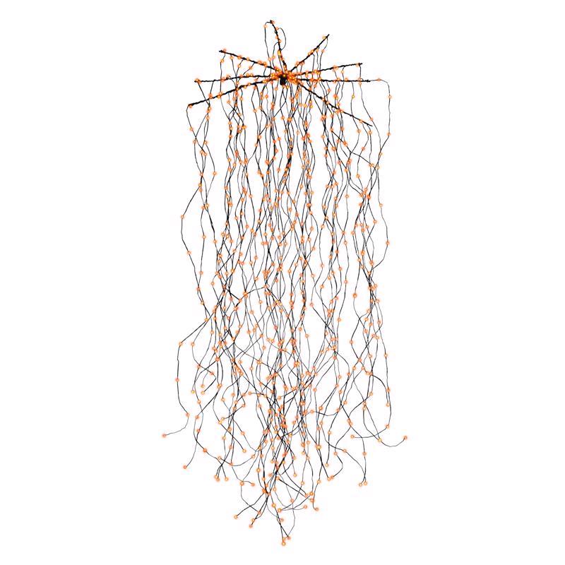 Celebrations Orange 450 ct 4.9 in. LED Prelit Big Seed Waterfall Light Hanging Decor