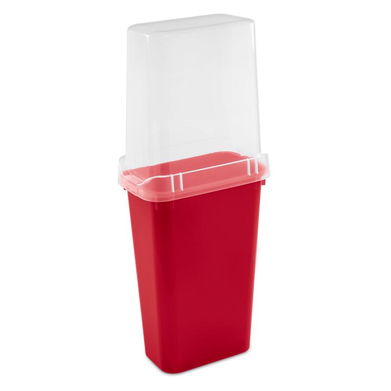 Sterilite 40 in. Clear/Red Wrapping Paper Storage Container 41.25 in. H X 10.88 in. W X 17.75 in. D