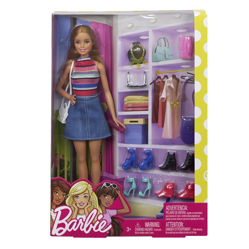 Mattel Barbie Doll and Accessories Set Multicolored 11 pc