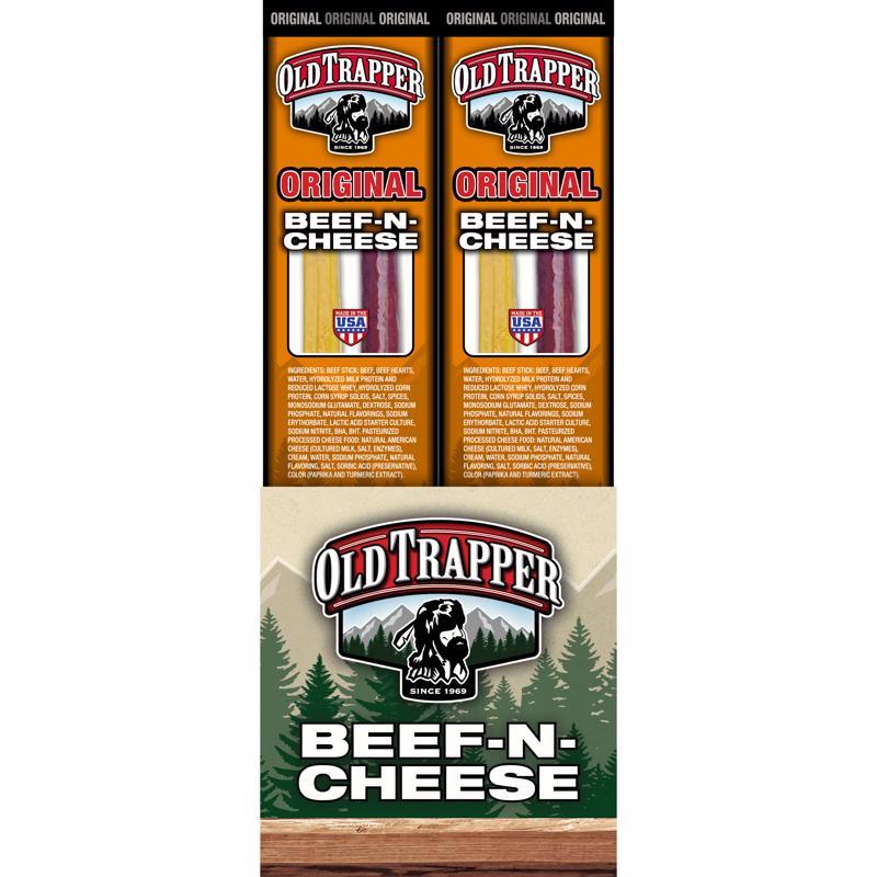 Old Trapper Original Beef Stick and Cheese 1.3 oz Shrink Wrapped