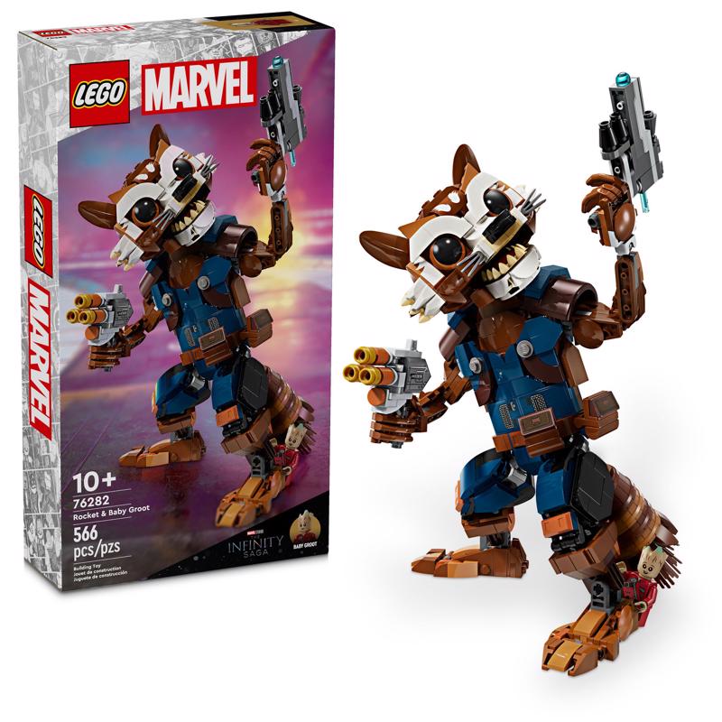 LEGO Marvel Rocket & Baby Groot Building Set Multicolor 566 pc
