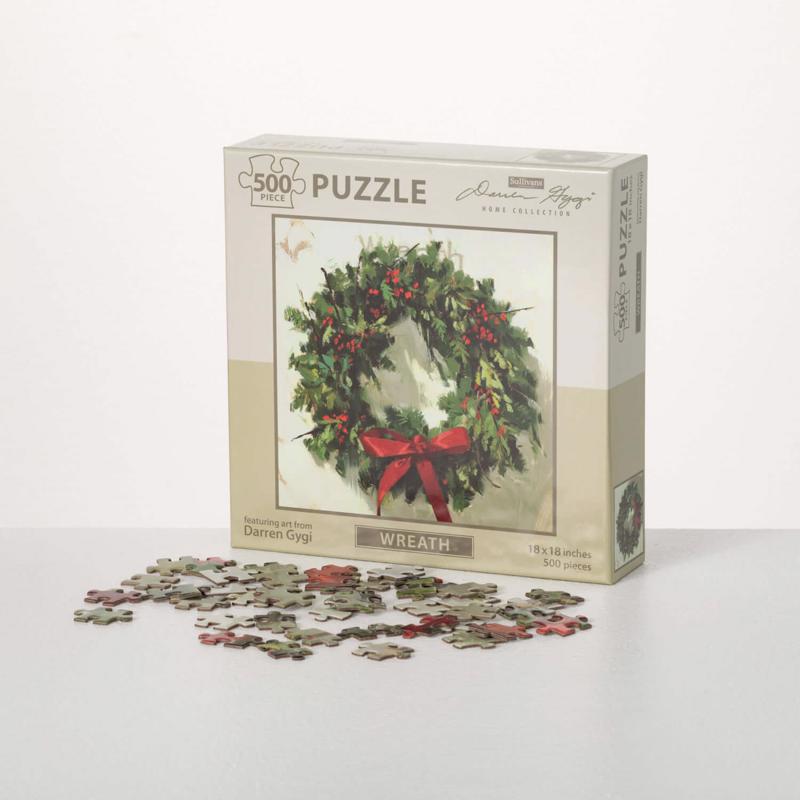 Sullivans Darren Gygi Christmas Wreath Puzzle Mult-colored 500 pc