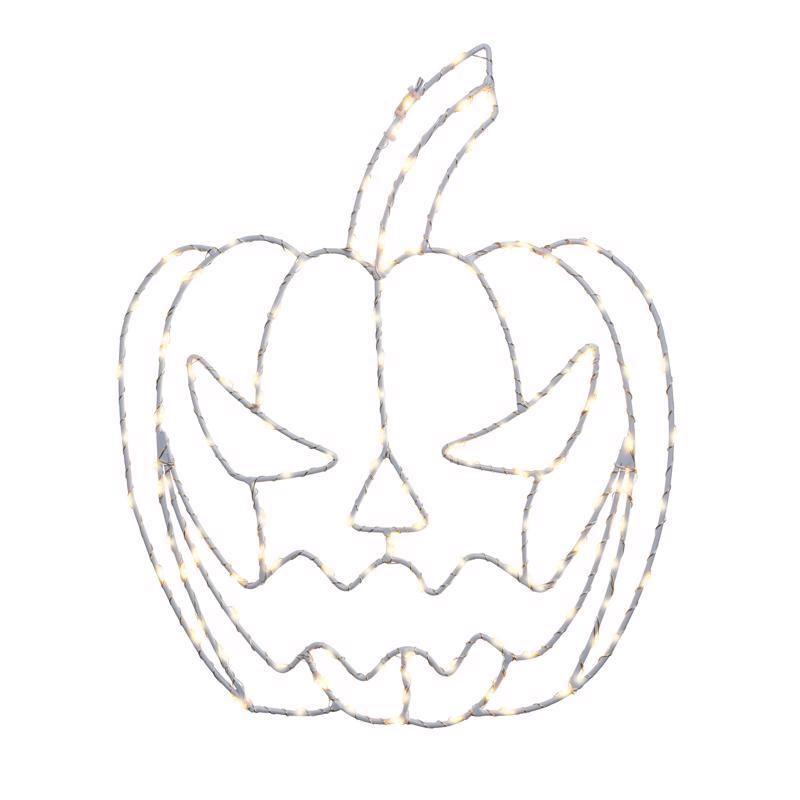 Celebrations Orange 155 ct 15 in. LED Prelit Illuminated Pumpkin Window Decor